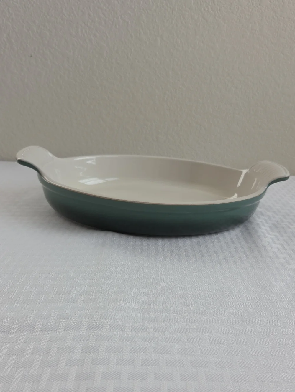 Le Creuset 28cm Oval Baking Dish Artichaut Green Stoneware Second Choix